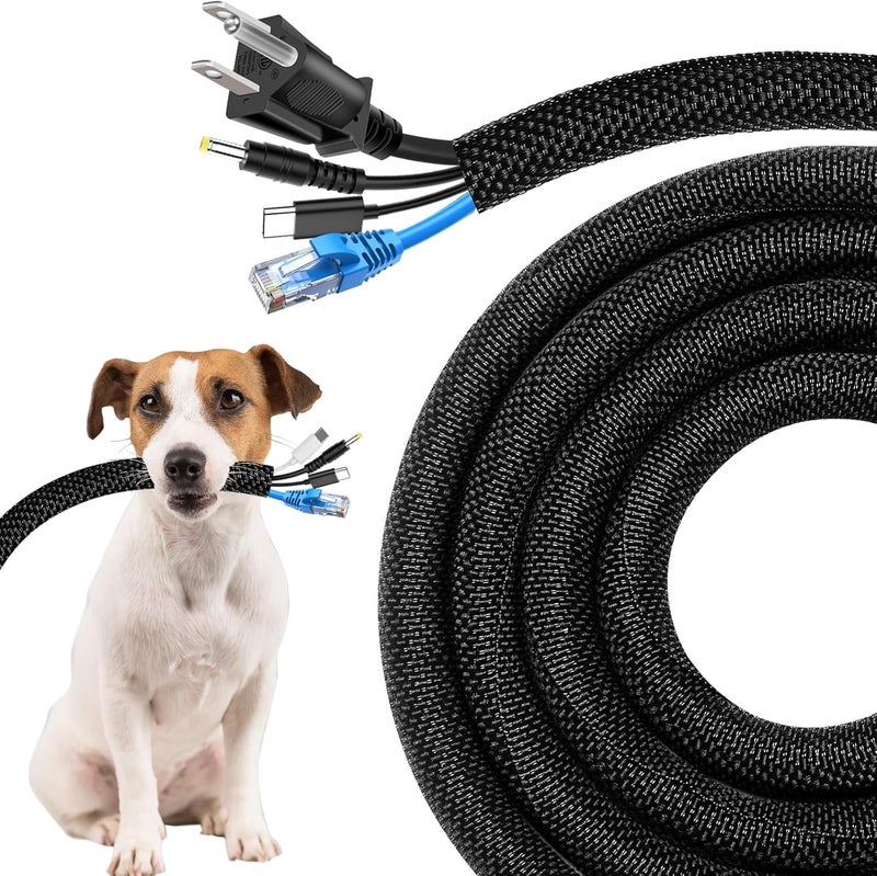 Secbolt Cord Protectors from Pets No Chew, 10ft - 1/2 inch Ultra Durable Cord Covers for Pets, Bite-Resistant Cable and Wire Protector for Cats, Dogs, Rabbits - Black - Image 1